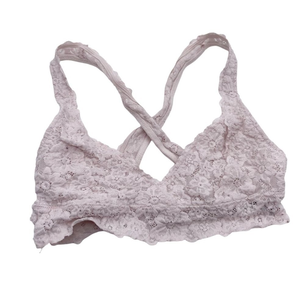 Aerie Woman's Sz S Light Pink Lace Crisscross Bralette Comfortable Every‎ Day